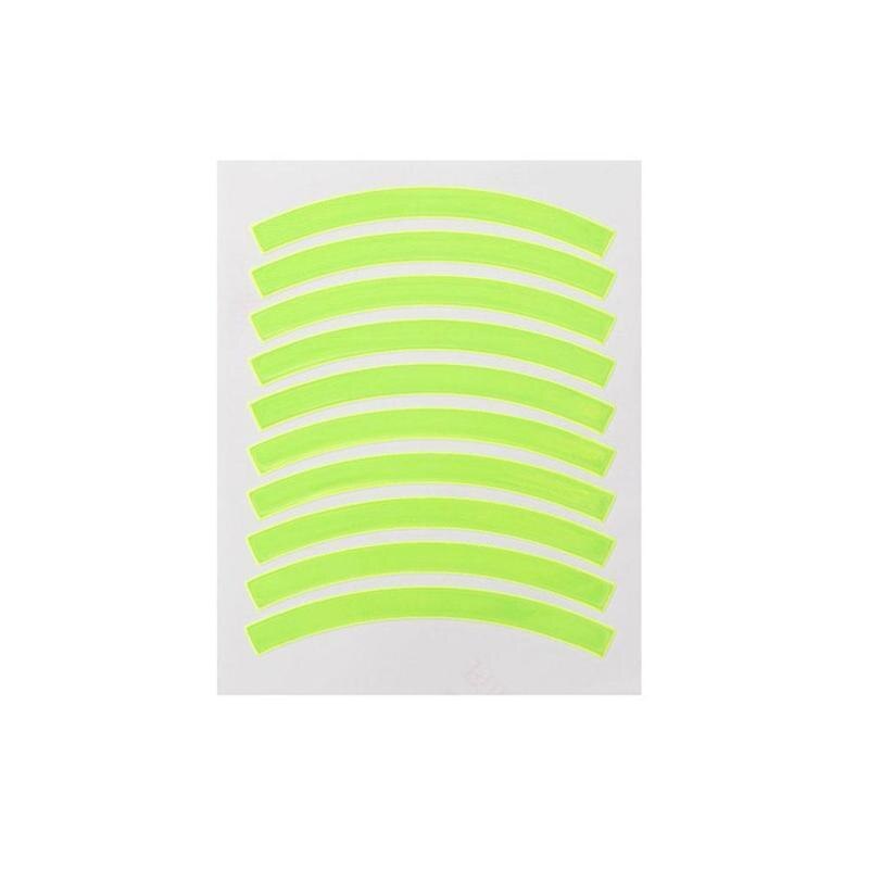 Pegatinas reflectantes para bicicleta de equilibrio para niños, calcomanías para rueda, apliques de advertencia para neumáticos, cinta de seguridad, accesorios para bicicleta, 10 Uds.: YELLOW