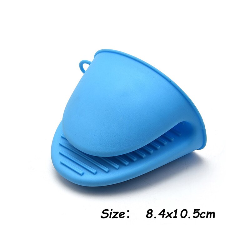 Doppel Schicht Backen Handschuhe Wärme-Beständig Silikon Handschuhe mit Baumwolle Küche Backofen Handschuhe Mikrowelle Handschuh Nicht-Unterhose Topf Halfter: 1Stck klein Blau