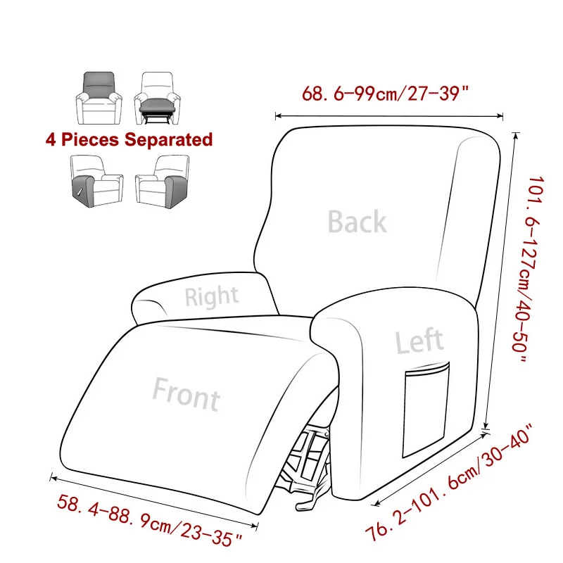 Överdrag till fåtölj med 1pc stretchgeometri, delat och avslappnande soffa, 1- sits, allt-inklusive sofföverdrag för vardagsrum