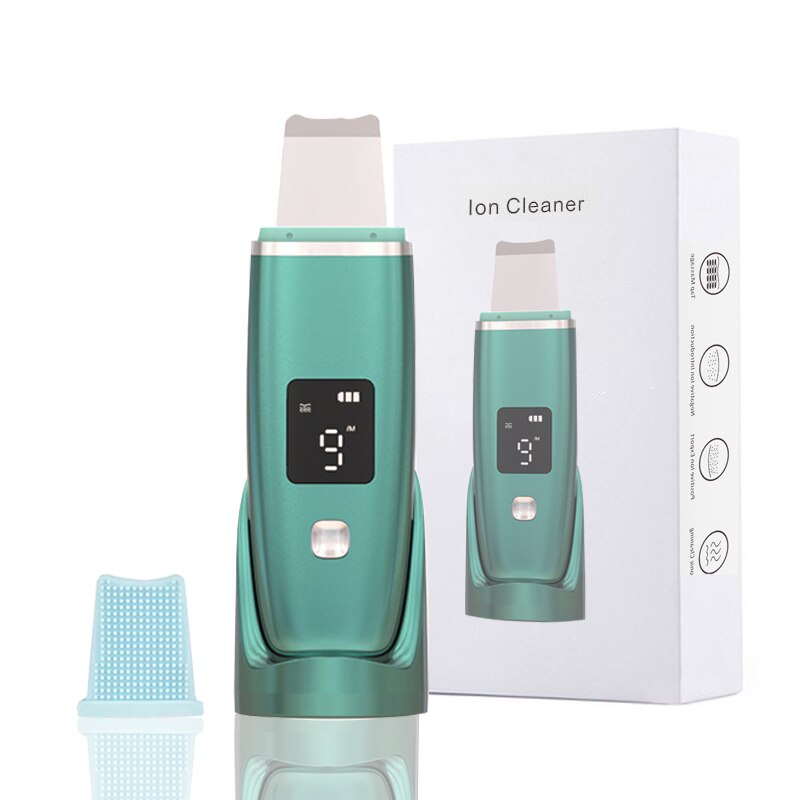 Ultrasonic Skin Scrubber Facial Deep Cleaner Shovel Spatula Not Ultrasonic Face Scrubber Peeling Blackhead Remover Lift Massager: White