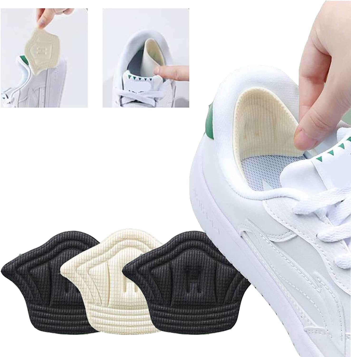 Plantillas para zapatos, almohadillas para el talón para zapatos deportivos, almohadilla para los pies de tamaño ajustable, plantilla protectora para el talón, pegatina trasera, 1/3/5 pares