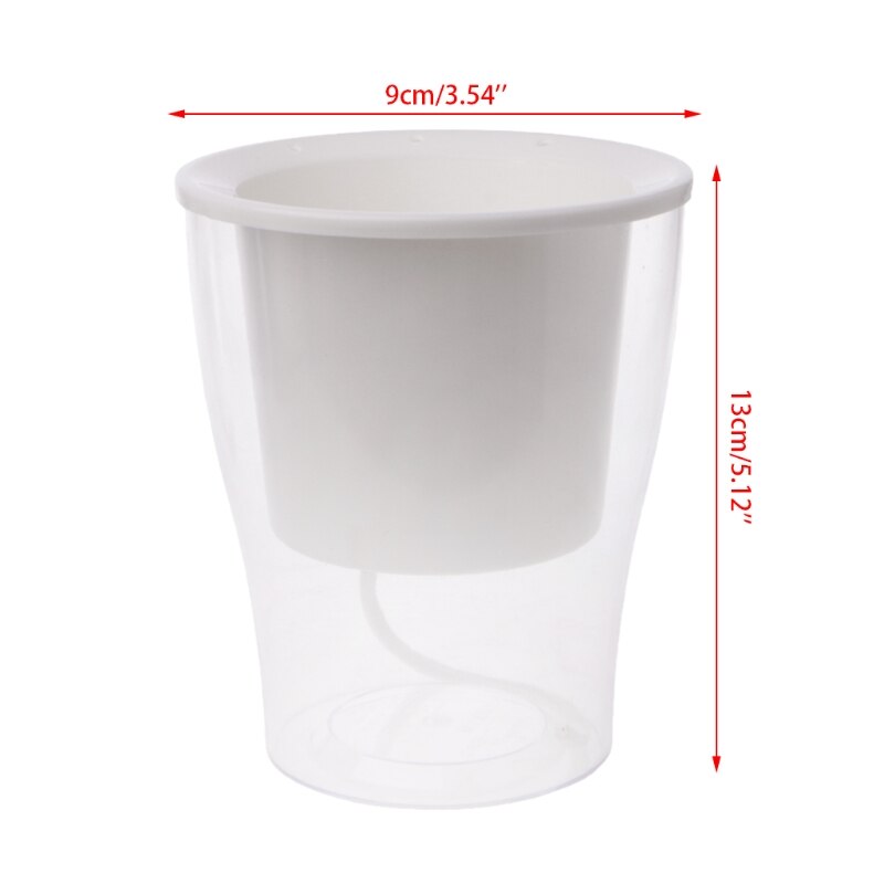 Auto Irrigate Flower Pot Vase Automatic Watering Planter Lazy Planting Round: 9x13cm
