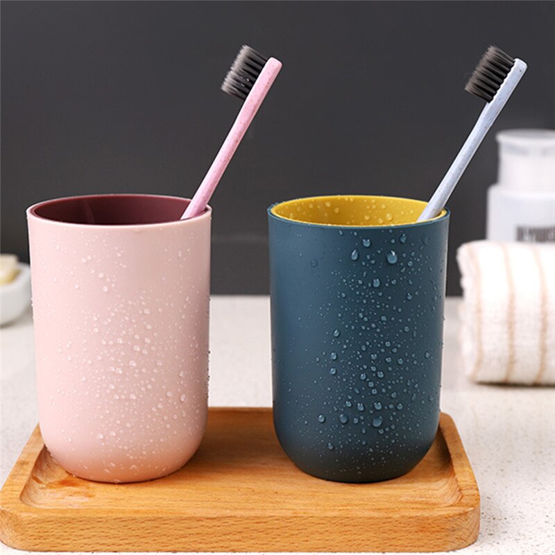 Eenvoudige Nordic Stijl Huishouden Twee-Kleur Tandenborstel Beker Badkamer Mondwater Cup Reizen Draagbare Washcup