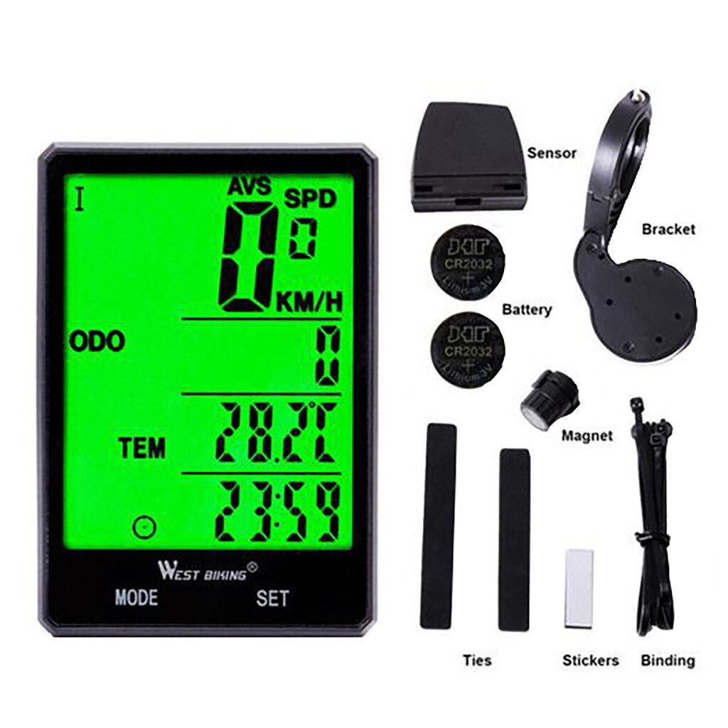Mountainbike draadloze codemeter groot scherm engels waterdicht lichtgevende snelheidsmeter engels draadloos hoog  s8