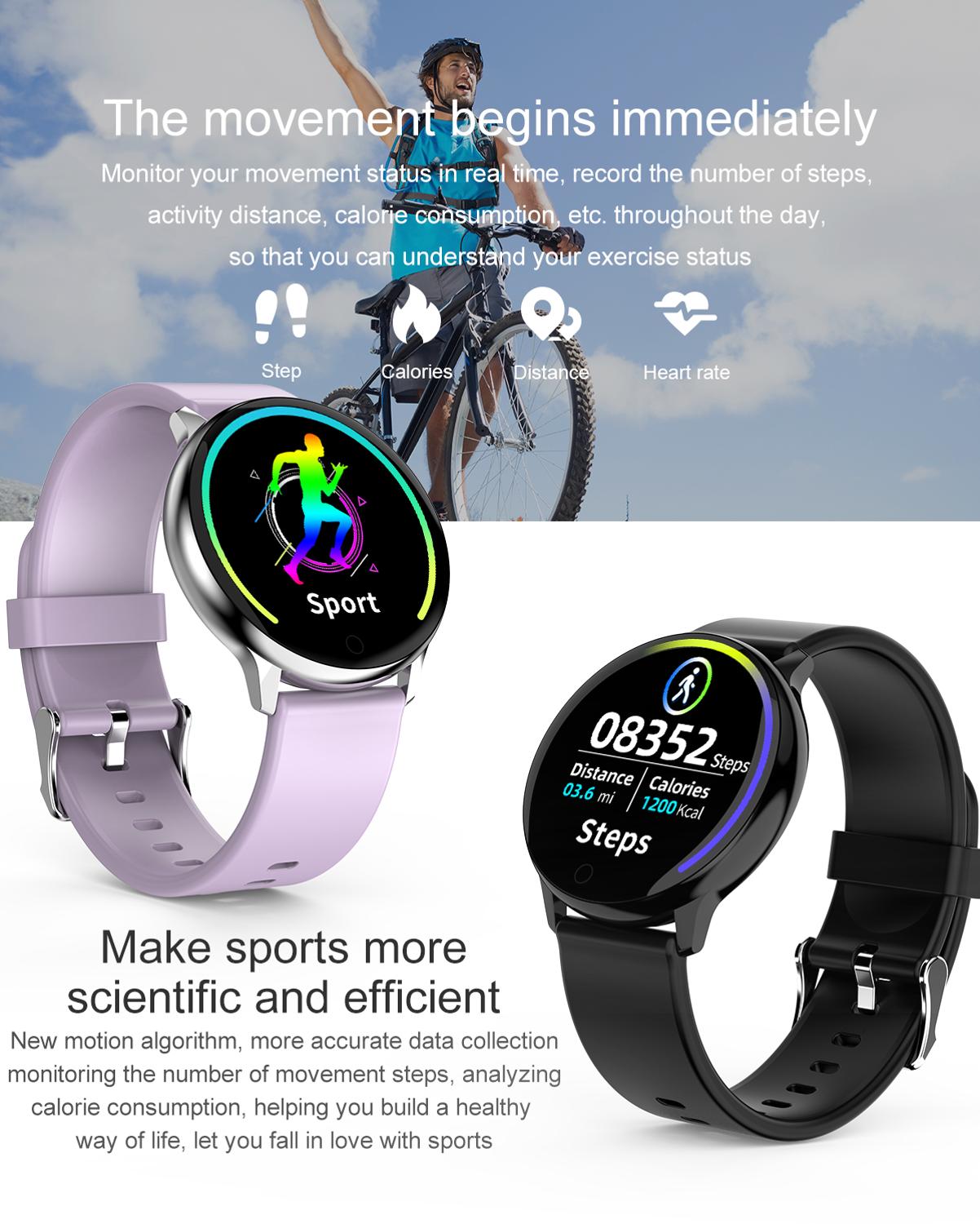Smart ur kvinder mænd smartwatch til apple ios android electronics smart fitness tracker med silikone rem sportsure