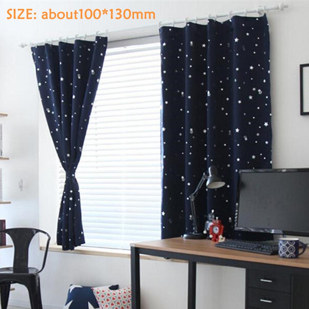 Shiny Stars Blackout Curtains Shading Polyester for Kids Children Bedroom Korean Style Window Voile Tulle Curtains