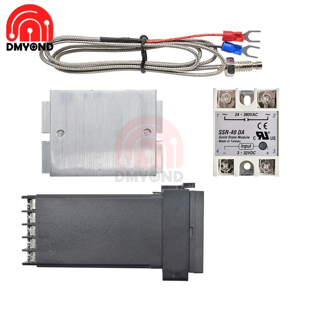 Relay Rex C100 Ssr Pid Temperature Temp Controller Digital Thermostat Pid Regulator Rex C100+40A SSR Relay+K Thermocouple Probe