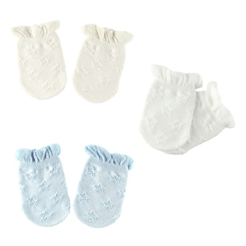 1 Paar Baby Handschoenen Wanten Pasgeboren Douche Zacht Katoen Gebreide Warmer Sokken Sox 24BE
