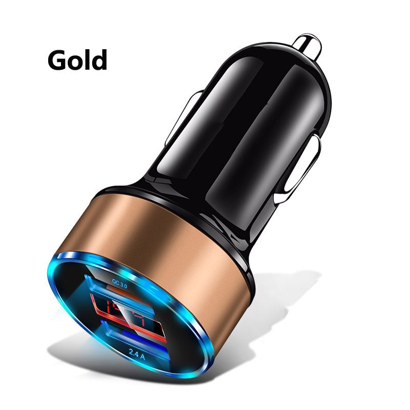 Cable de carga rápida tipo C para Samsung, S20, S10, S9, Redmi Note 9, 9S Pro, Honor 30, 20, 20i, 10i, cargador de teléfono de coche: Car Charger Gold