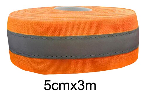 Fluorescent Yellow&amp;Fluorescent Orange Reflective Fabric Tape Sew On Safe Clothing: Orange 3m