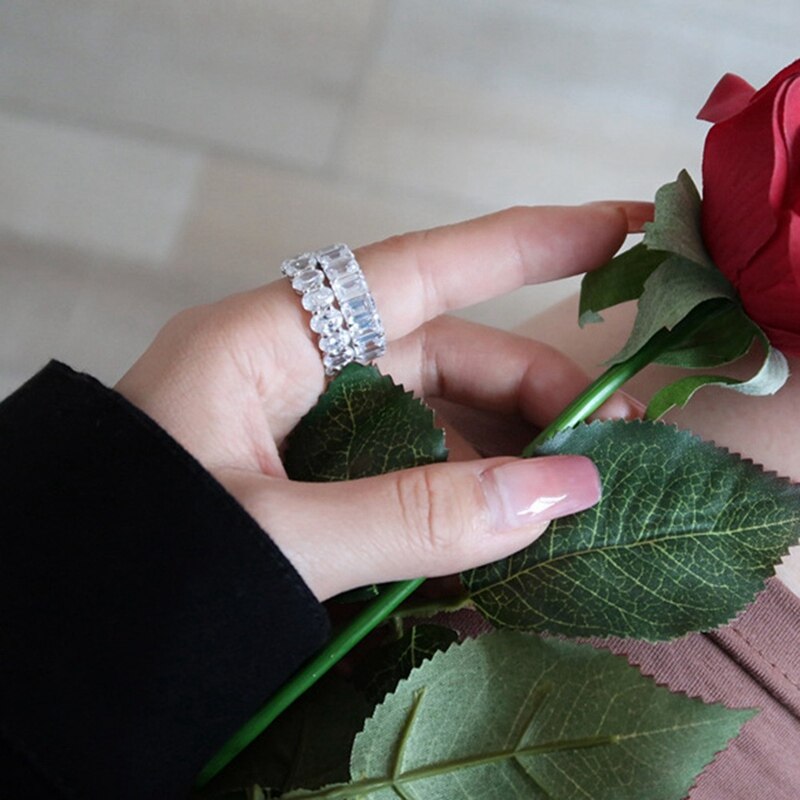 Håndlavet evighedsløfte ring cz forlovelse vielsesringe til kvinder mænd fingerfest smykker