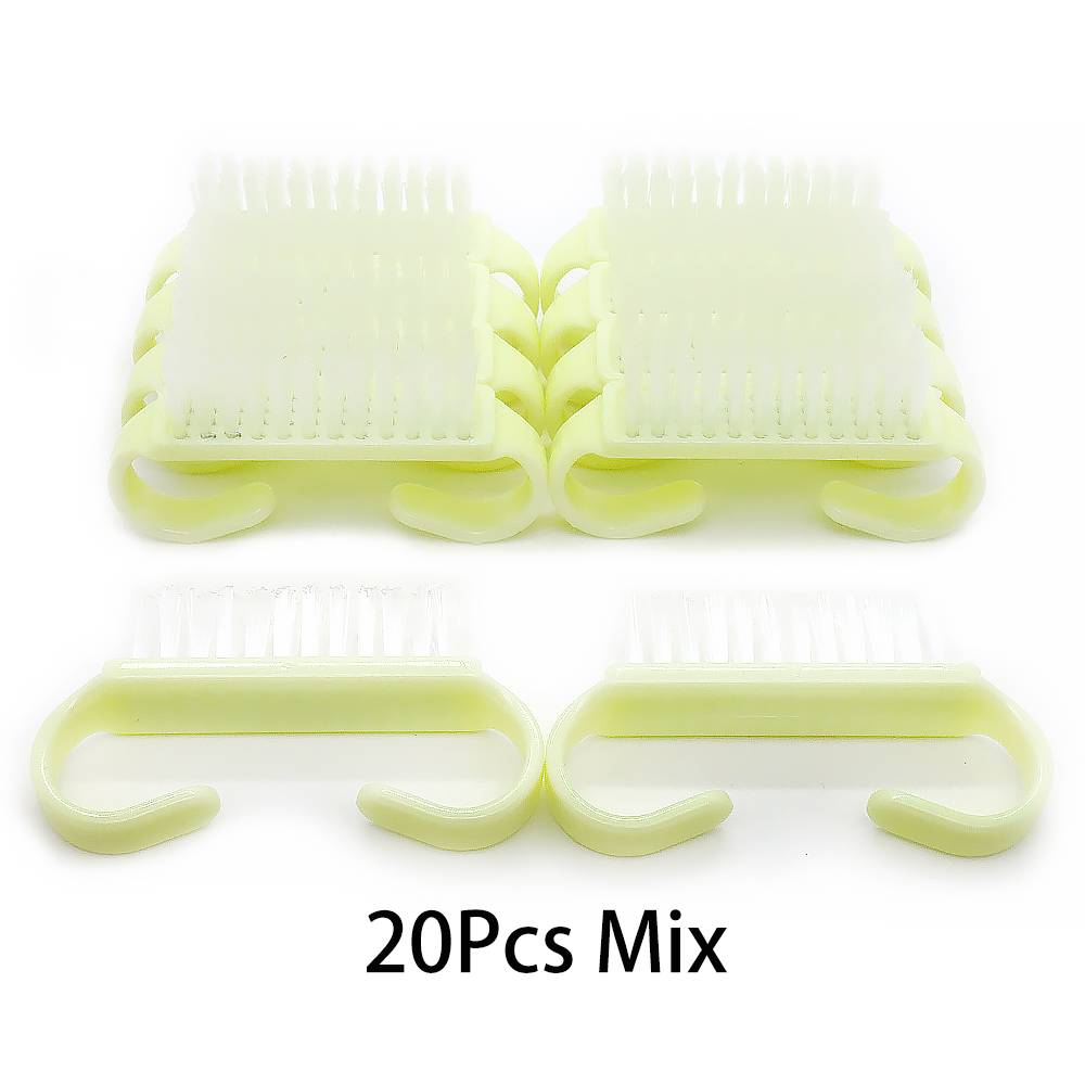 10/20/50/100 Stuks Handgreep Nagelborstel Vingernagel Scrub Schoonmaken Nagelborstels Cleaner Nail scrubber Bulk Voor Mannen Vrouwen JEARLYU: Zilver