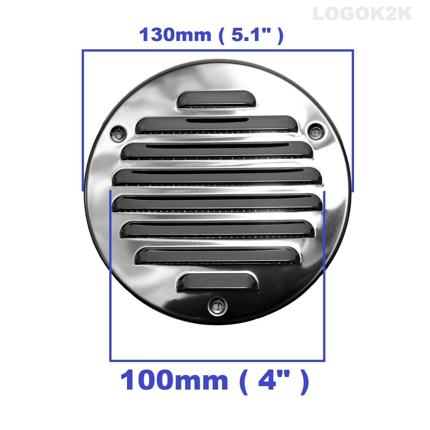 100MM 125MM 150MM Flat Circle Air Vent Grill Metal Cover Round Ducting Ventilation: STAINLESS STEEL-100m