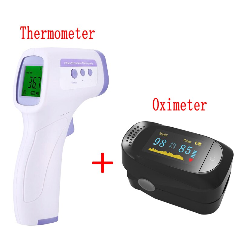 LCD Digital Display Electronic Fast measurement Human body thermometer Fingertip Heart Rate Oximeter: White XYY04