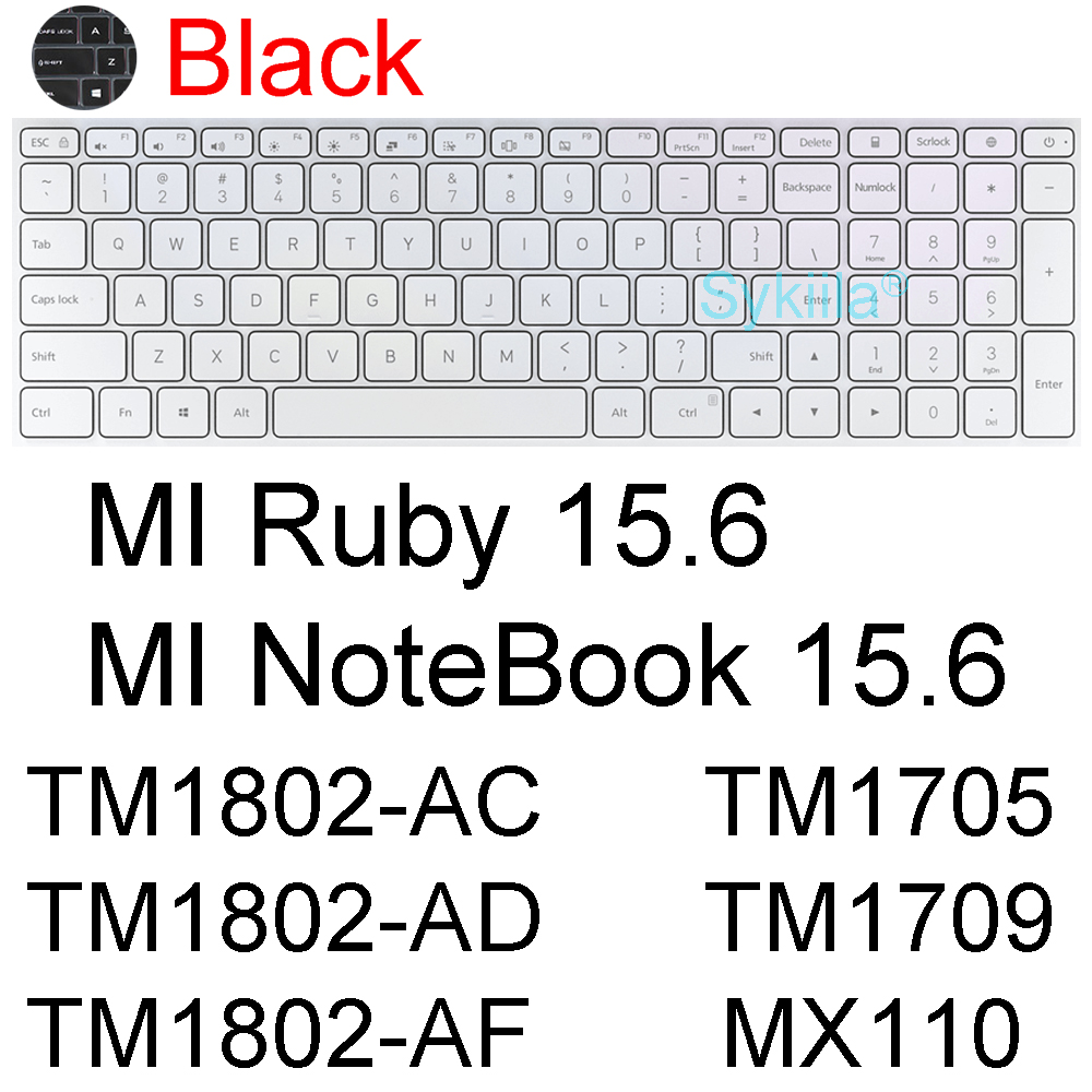 Klawiatura pokrywa dla Xiaomi MI Air 12.5 13.3 Pro 15X14 Gaming Ruby 15.6 Protector skórzane etui silikonowe TPU Laptop Notebook 2021: Black MI 15.6