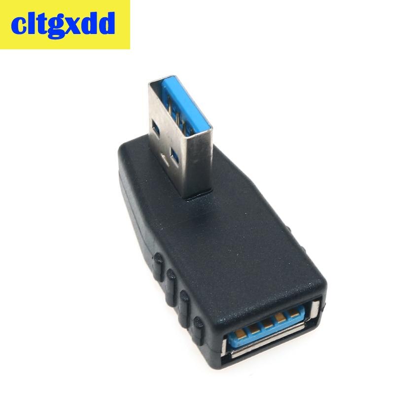 Cltgxdd Haakse USB3.0 Jack Socket L Vorm Adapter Converter USB 3.0 A Male naar EEN Vrouwelijke 90/180 Graden Plug down Connector: 4