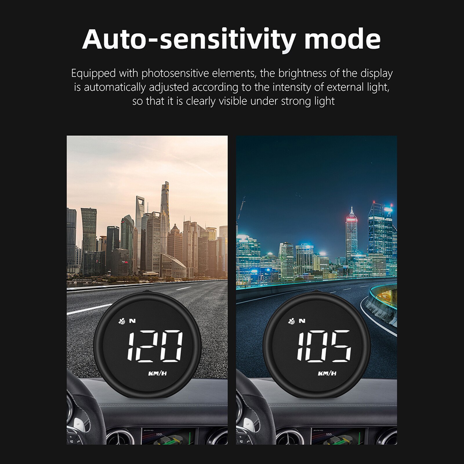 GPS Speedometer Intelligent Digital Display Gauge Car Motorcycle Universal With Alarm Function Automatic Sensitivity Mode