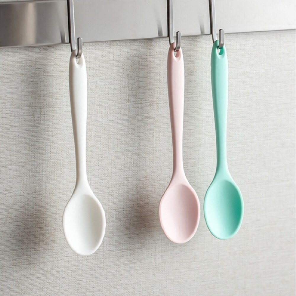 Kitchenware Spoon Long Handle Silicone Salad Food Mixing Stirring Spoon Kitchen Cooking Tool For Picnic Kitchen Soup Spoons
