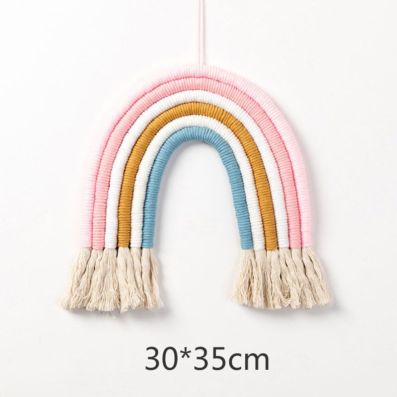 Bricolage corde arc-en-ciel jouet à la main tissé arc-en-ciel décoration tenture murale nordique bébé chambre décor accessoires de noël: 6 strands 2
