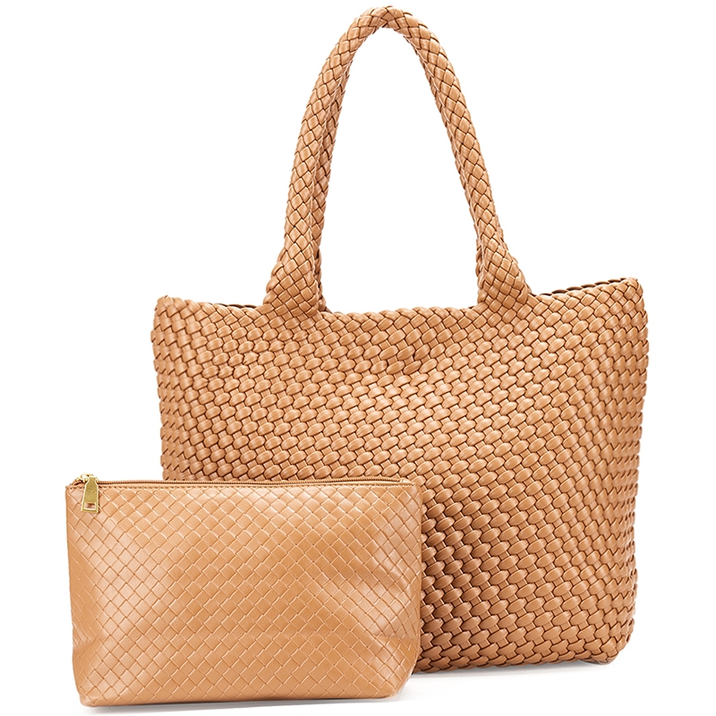 Bolsos de cuero tejidos Bolso grande tejido para mujer Bolso tejido de Bolso de cuero vegano: Azul