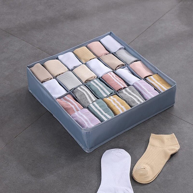 Washable Drawer Organizers Storage Box Case For Bra Ties Underwear Socks Scarf Drawer Organizers Divider Lidded Closet Organizer