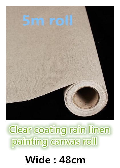 300gsm breedte 0.58 m pure regen linnen canvas roll met clear coating