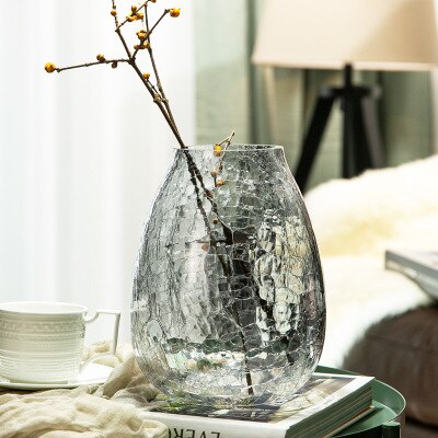 Nordisk relief glasvase blomsterarrangement hydroponisk vintage vase boligdekoration skyde rekvisitter til centerpieces til bryllupper: C3