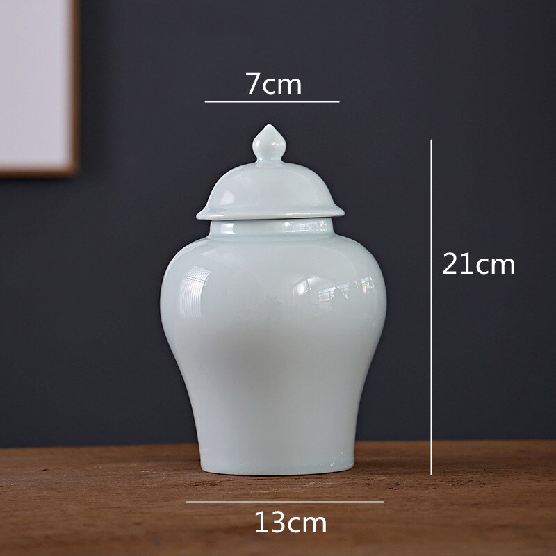 Ceramic General Jar Ceramic Tea Caddy Kitchen Storage Airtight Jar Tea Set Enamel Porcelain Chinese Handicraft Ornaments: C-S