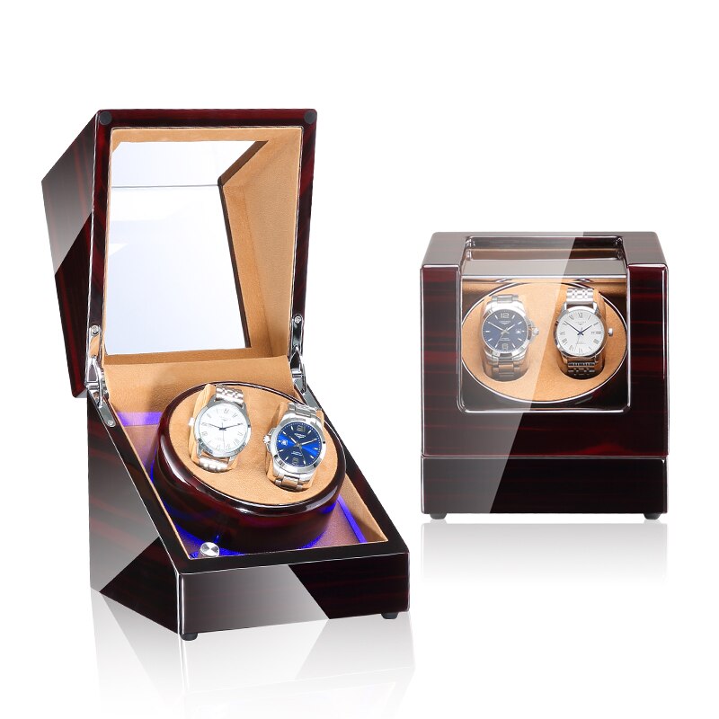 Devanadera de reloj mecánico con pantalla LED, soporte de caja de almacenamiento de joyería, agitador de Motor, rotador automático silencioso, 5 modos