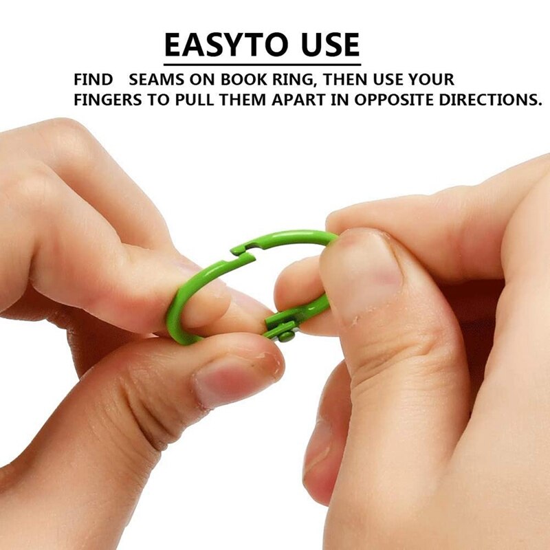 100-Pack Colorful Binding Rings 3cm Book Loose Leaf Binder Rings Metal Snap Rings Notebook Bindery Rings Keychain Rings