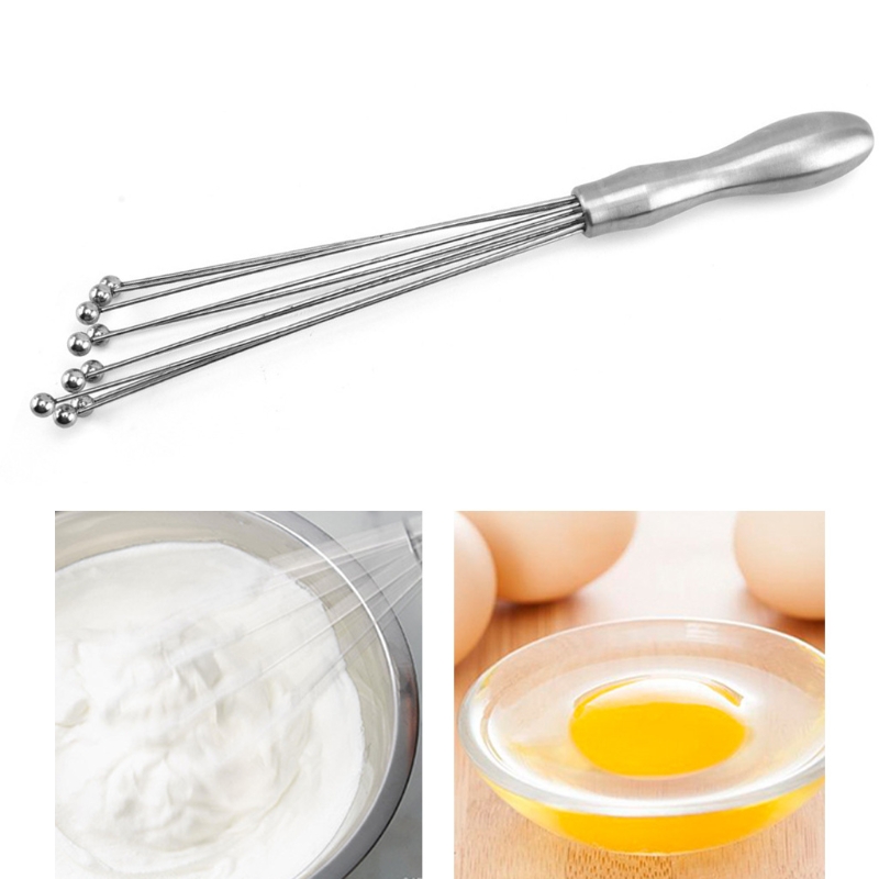 Küche Manuelle Schneebesen Stahl Ball Kontaktieren Schneebesen Tragbare Multifunktions Rührgerät Werkzeug für Milch Getränk-kaffee-Shake-düse