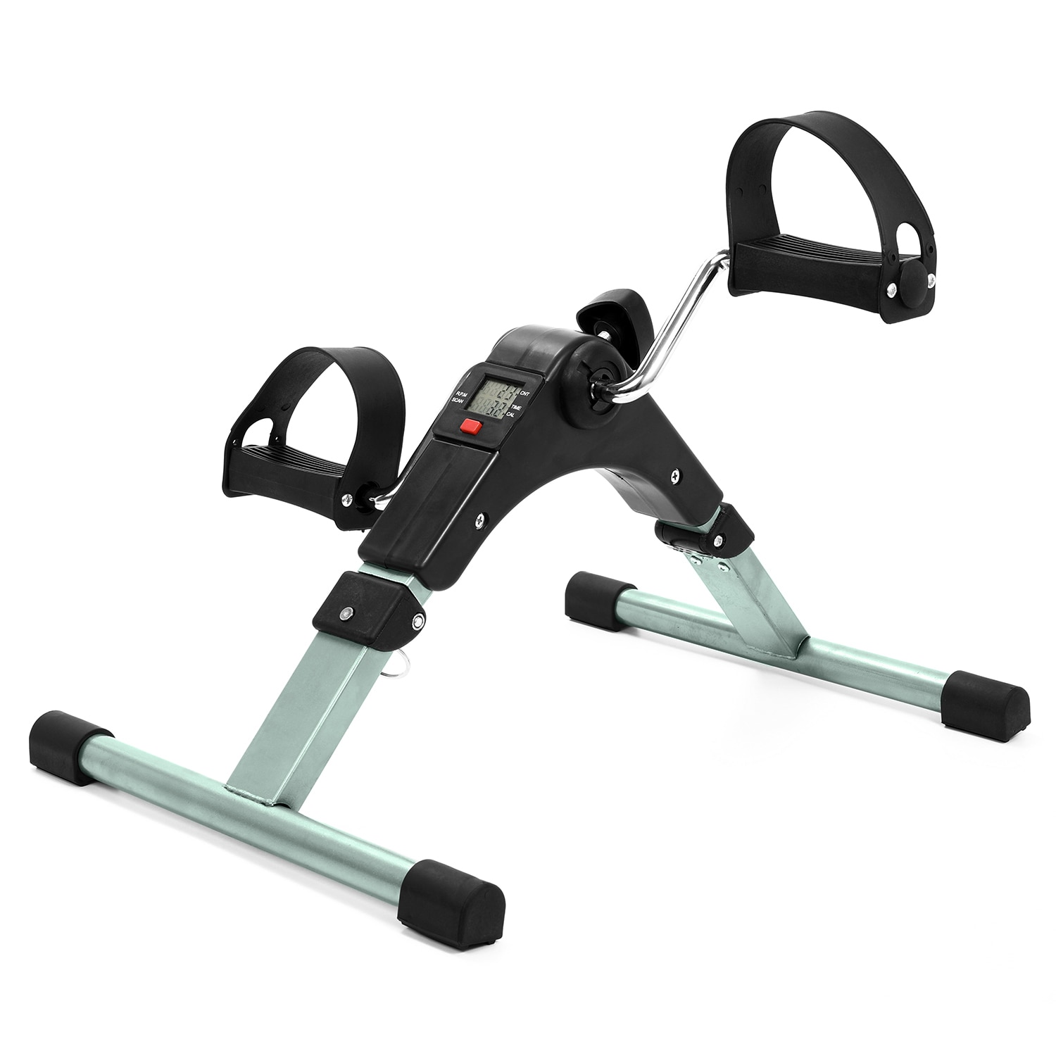 Foldbar fitnesscykel husstand mini motionscykel krops gym maskine med skridsikker pedal håndben rehabilitering lcd display