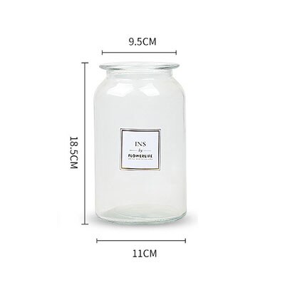 European Decoration Home Glass Vase Flower Vase Flower Arrangement Hydroponic Tabletop Vase for Flower Decoration: Transparent A-M