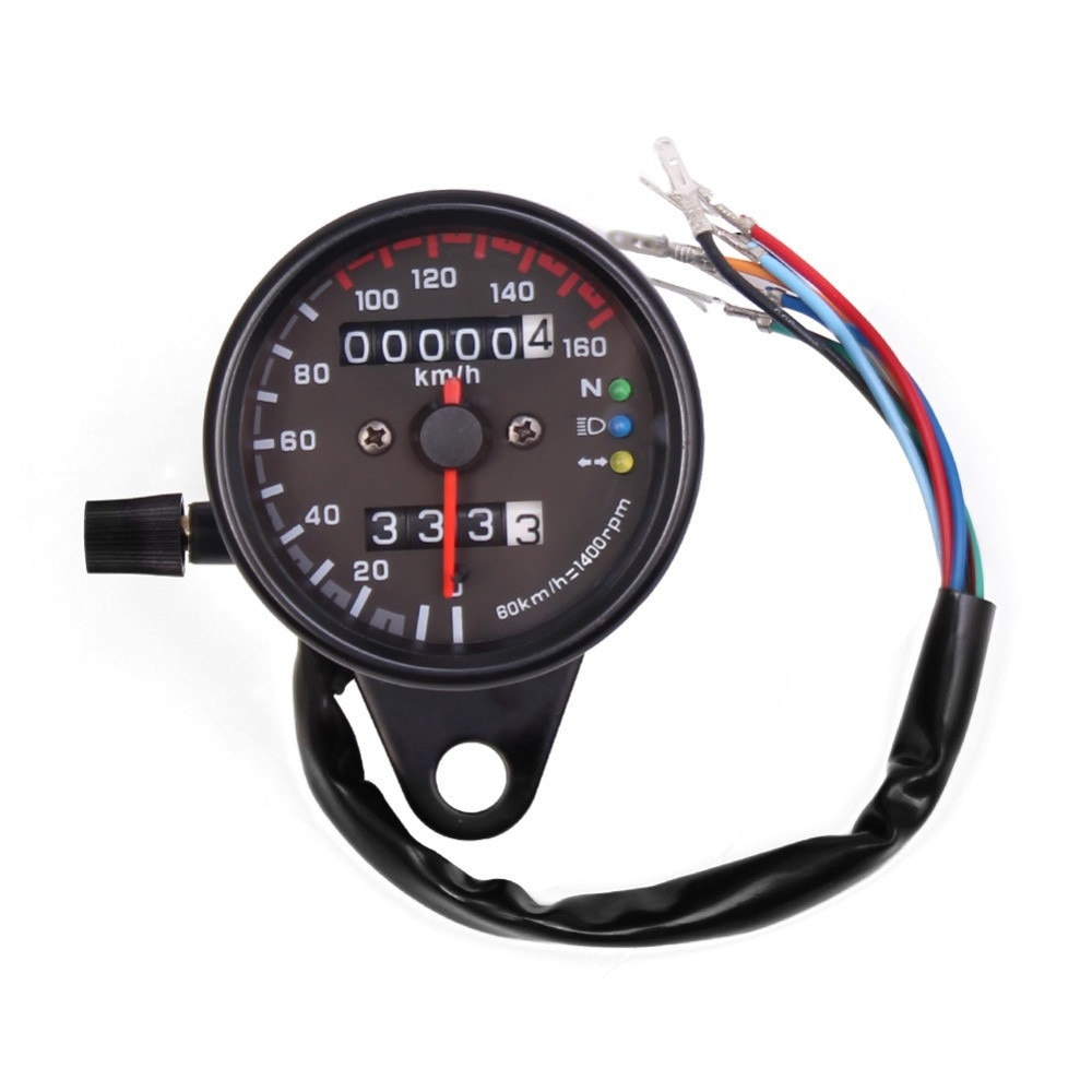 12V Motorcycle Odometer Speedometer Tachometer Speedo Meter LED Indicator Speedometer Motorcycle For Honda Cafe Racer