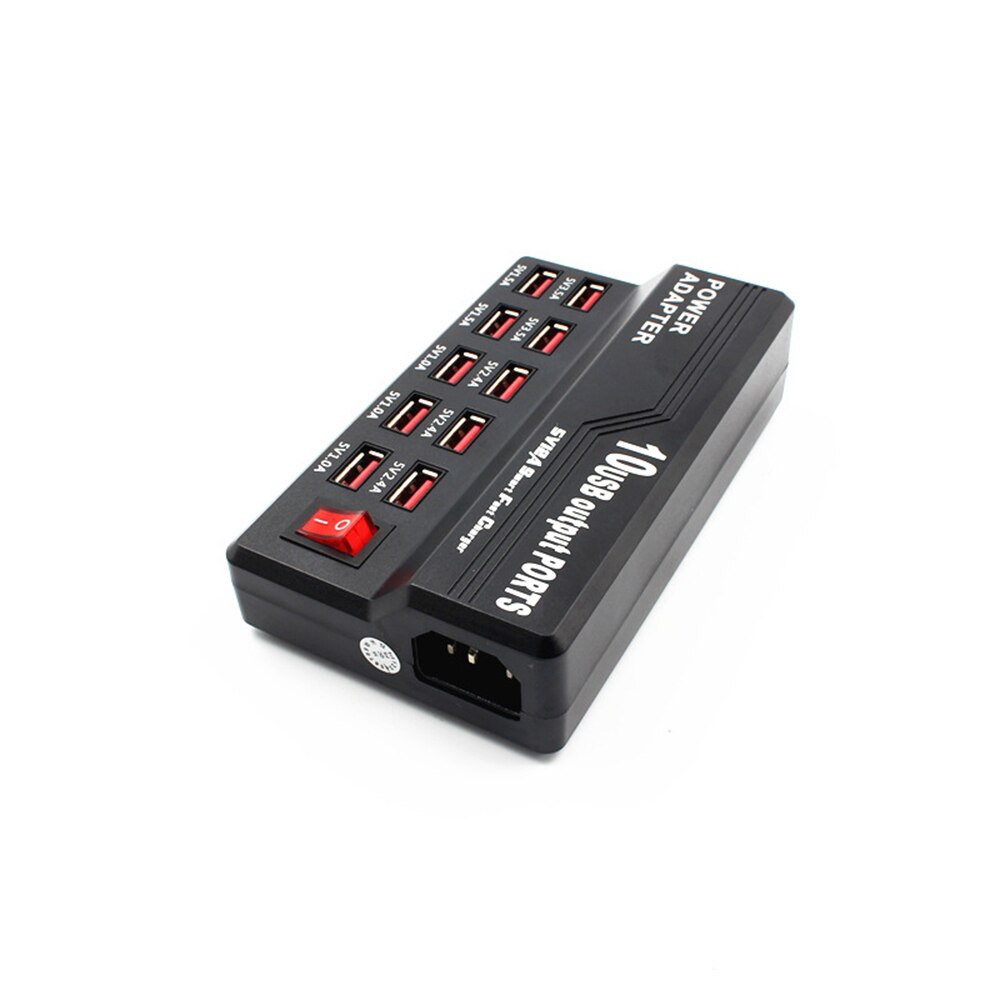 10 Ports USB Smart Power Station Hub Quick Charging Wall Charger Adapter for Phone Tablet EU/US/UK Plug: US