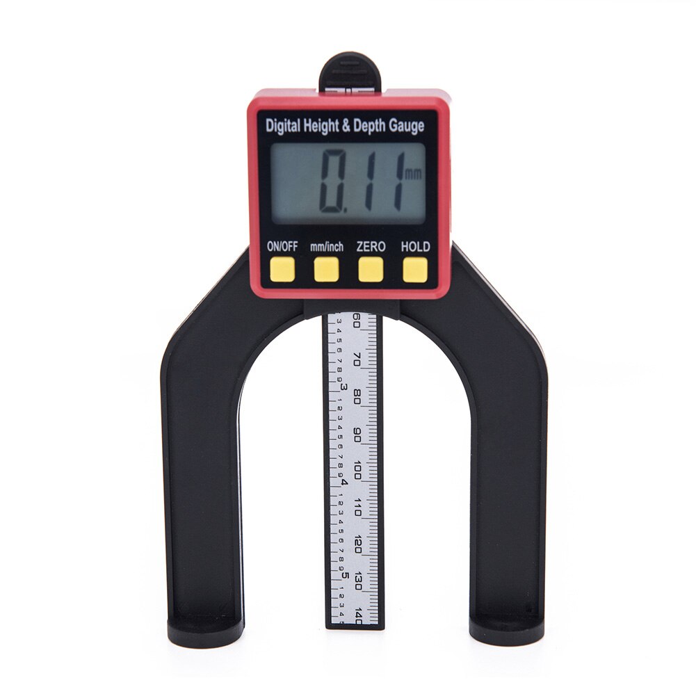 Calibrador de profundidad Digital LCD, calibradores de altura con pies magnéticos para mesas enrutadoras, herramientas de medición de carpintería de 0-80mm, 0,01mm