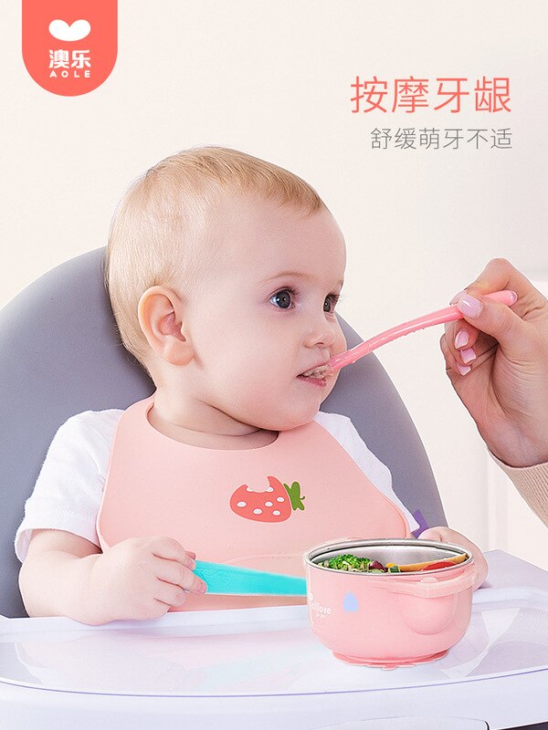 Spædbørn, nyfødte, vand, lille ske, børns bordservice, spiseværktøj, baby gui jiao shao, blødt hoved