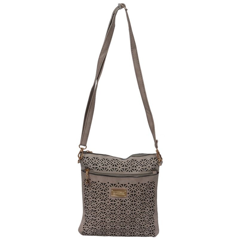 Small women messenger hollow out shoulder crossbody handbags ladies handbag and purses Gray