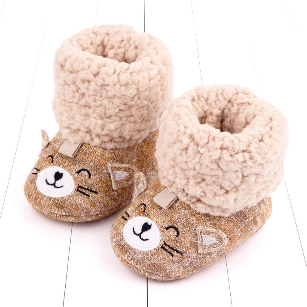 Baywell Winter Baby Meisjes Boysboots Houden Warm Leuke Kat Dier Breien Booties Super Baby Peuter Schoenen 0-18 M