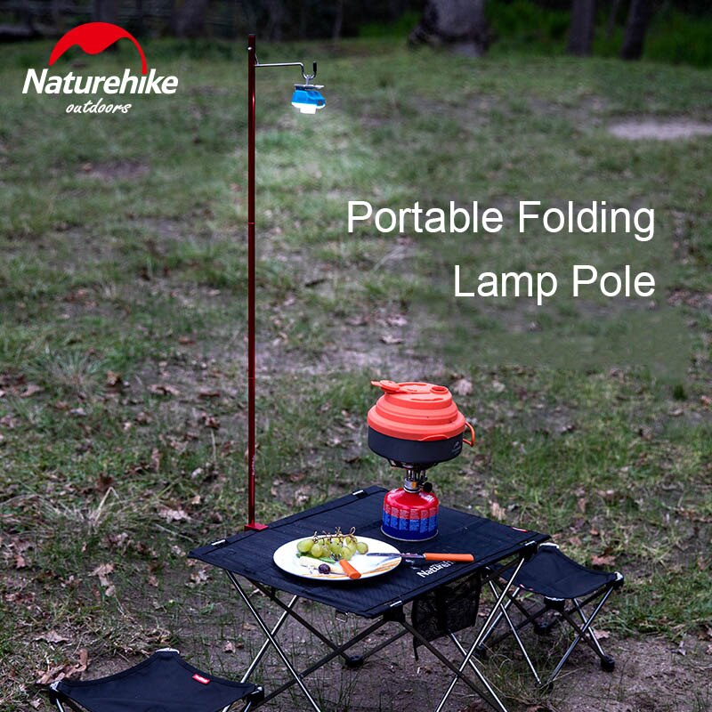 Naturehike Ultralight Small Light Pole Portable Aluminum Alloy Folding Small Lamp Pole Camping Tools Travel Camping Pole