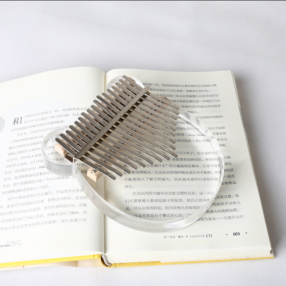 Transparent Bear Shaped 17 Keys Kalimba Musical Instrument Acrylic Thumb Finger Piano African Sanza Mbira with Tuning Hammer Box