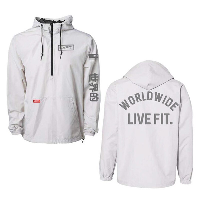Löpartröja herr sportrock fitness långärmad huvtröja tighta huvtröjor vandringströjor herr gym träningsjackor m-xxl: Vit / Xl