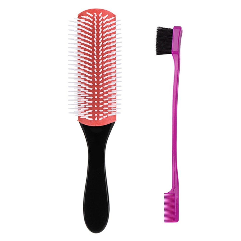 Pude børste nylon børster 9- rækker detangle distribuere produkt krøllet hår hår kam: -en