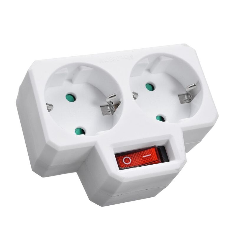 250V 16A Eu Standaard Plug Dubbele Socket Conversie Socket Met Outlet Switch Plug