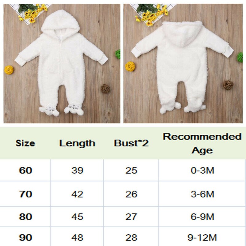 Nyfødt baby spædbarn barn dreng pige romper hætteklædt jumpsuit bodysuit tøj tøj 0-12m
