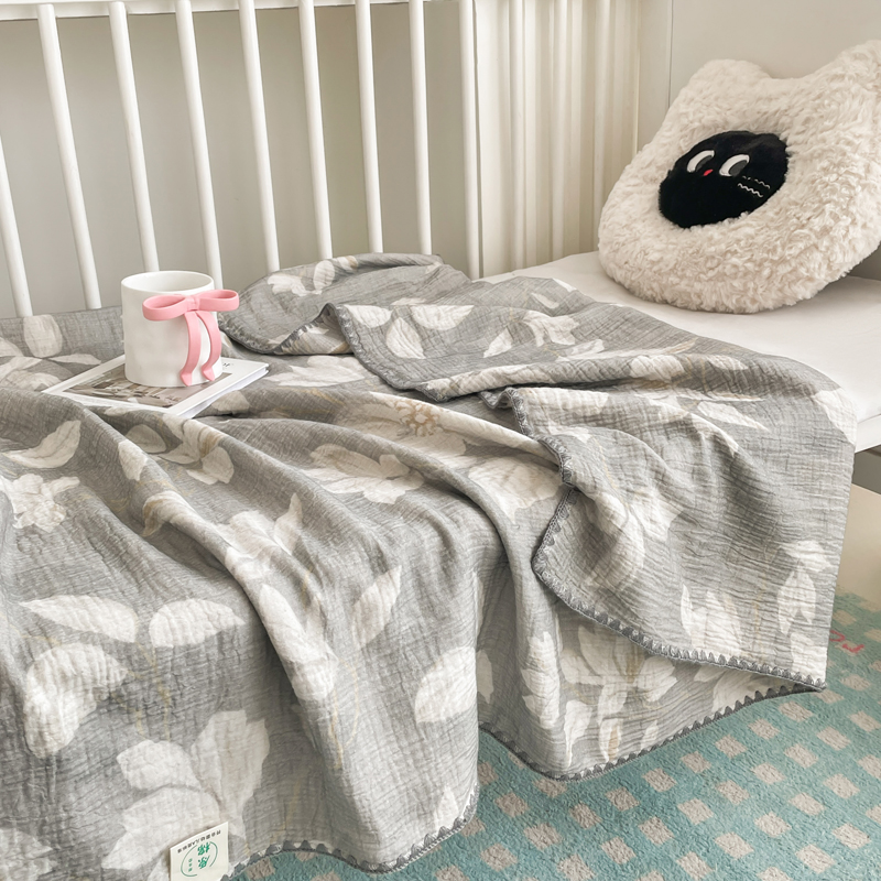 Sommerdecke mit Decke aus faltigem Garn, dünne Decke, geeignet für Schlafzimmer, Wohnung, Sofadecke: 100x150cm / Grün