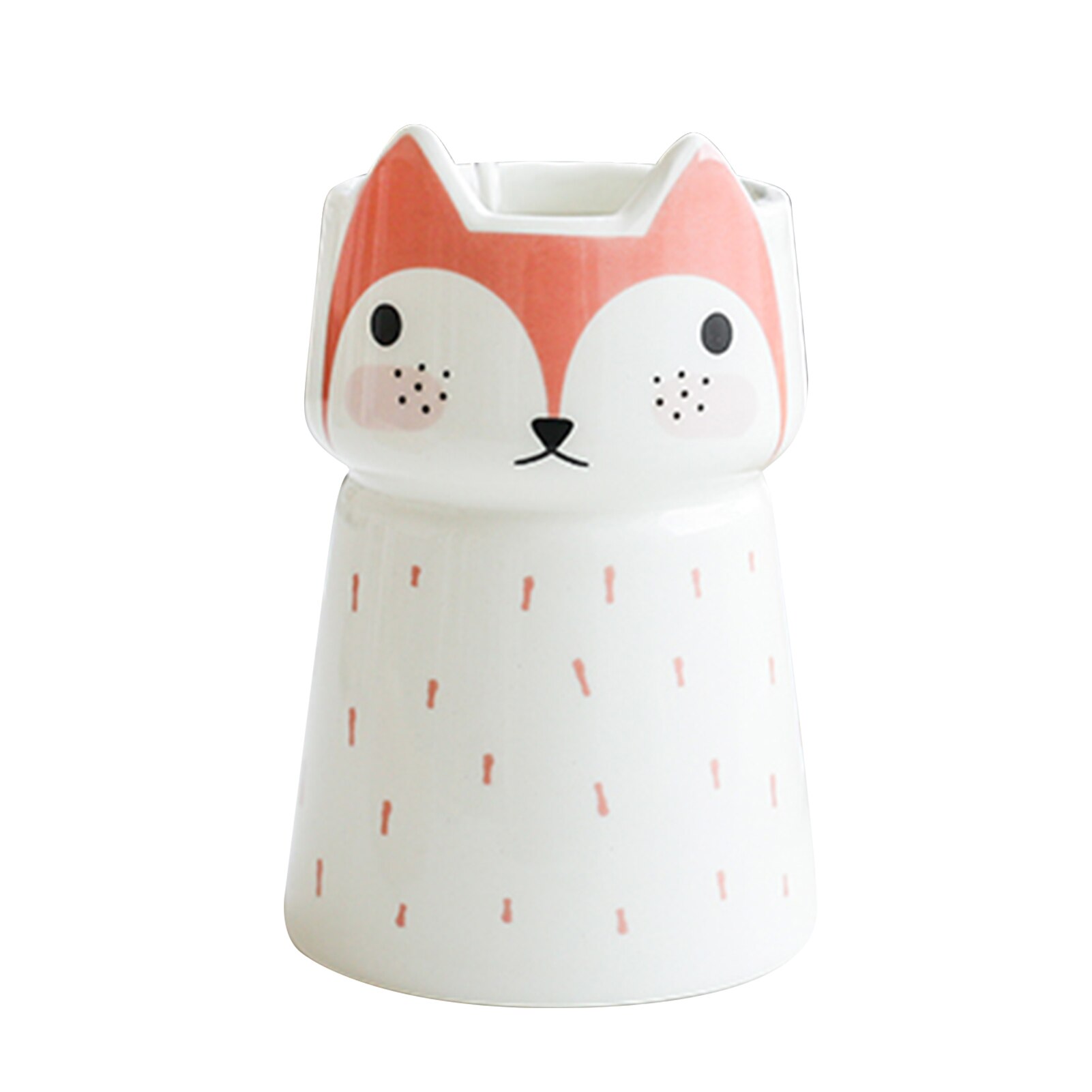 Cartoon Leuke Keramische Bloempot Rode Vos Pop Leuke Kat Kruiden Planter Home Office Desktop Decor Plant Potten Woondecoratie: Red
