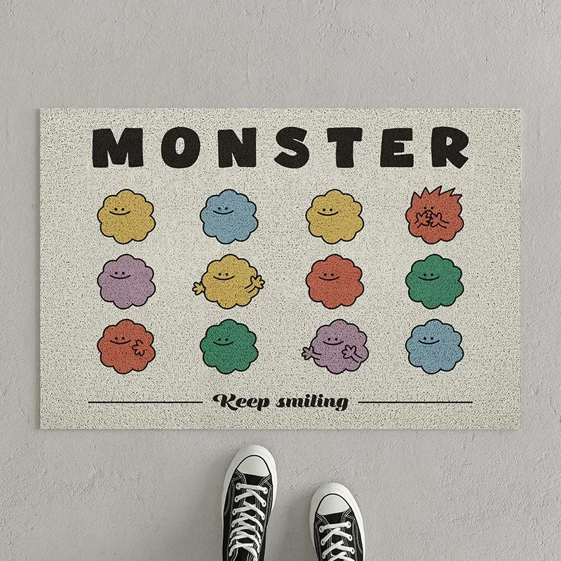 InjCircle-Polymère d'entrée de sol en PVC de dessin animé, Polymères de bienvenue extérieurs, Non ald, Tapis de décoration pour la maison, ,