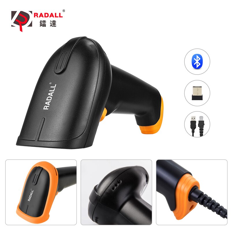 Radall Draadloze Barcode Scanner Wired 1D/2D Qr Code Reader Voor Inventaris Pos Terminal Pc Mac