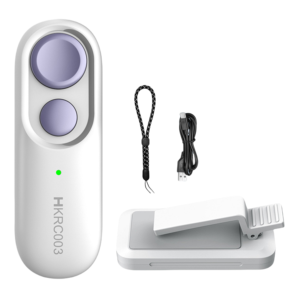 RF Remote Control Page Turner Page Turner Clicker Taking Photo Camera Video Recording Remote Trigger for Kindle Accessories: WHITE